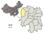 Location of Xiangxi Prefecture within Hunan (China)